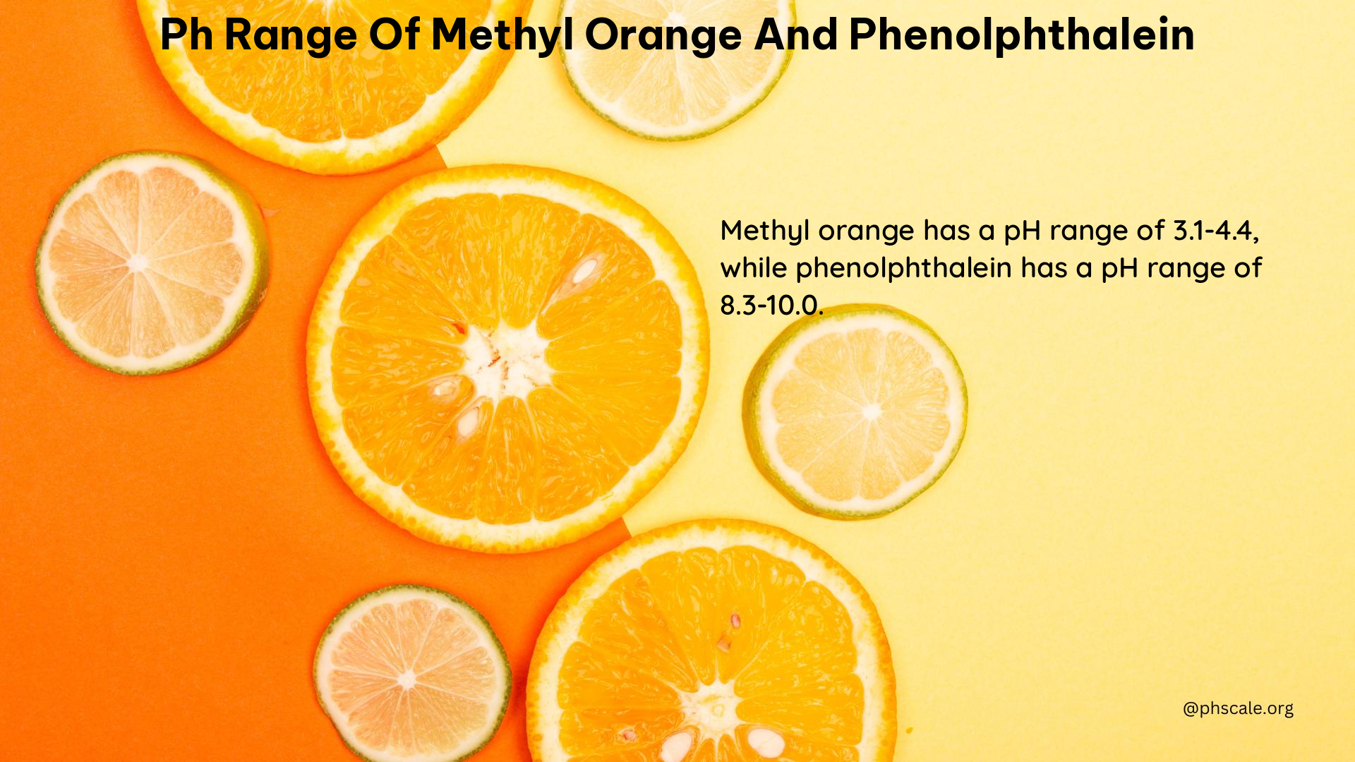 ph range of methyl orange and phenolphthalein