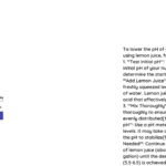 lower masterblend ph with lemon juice