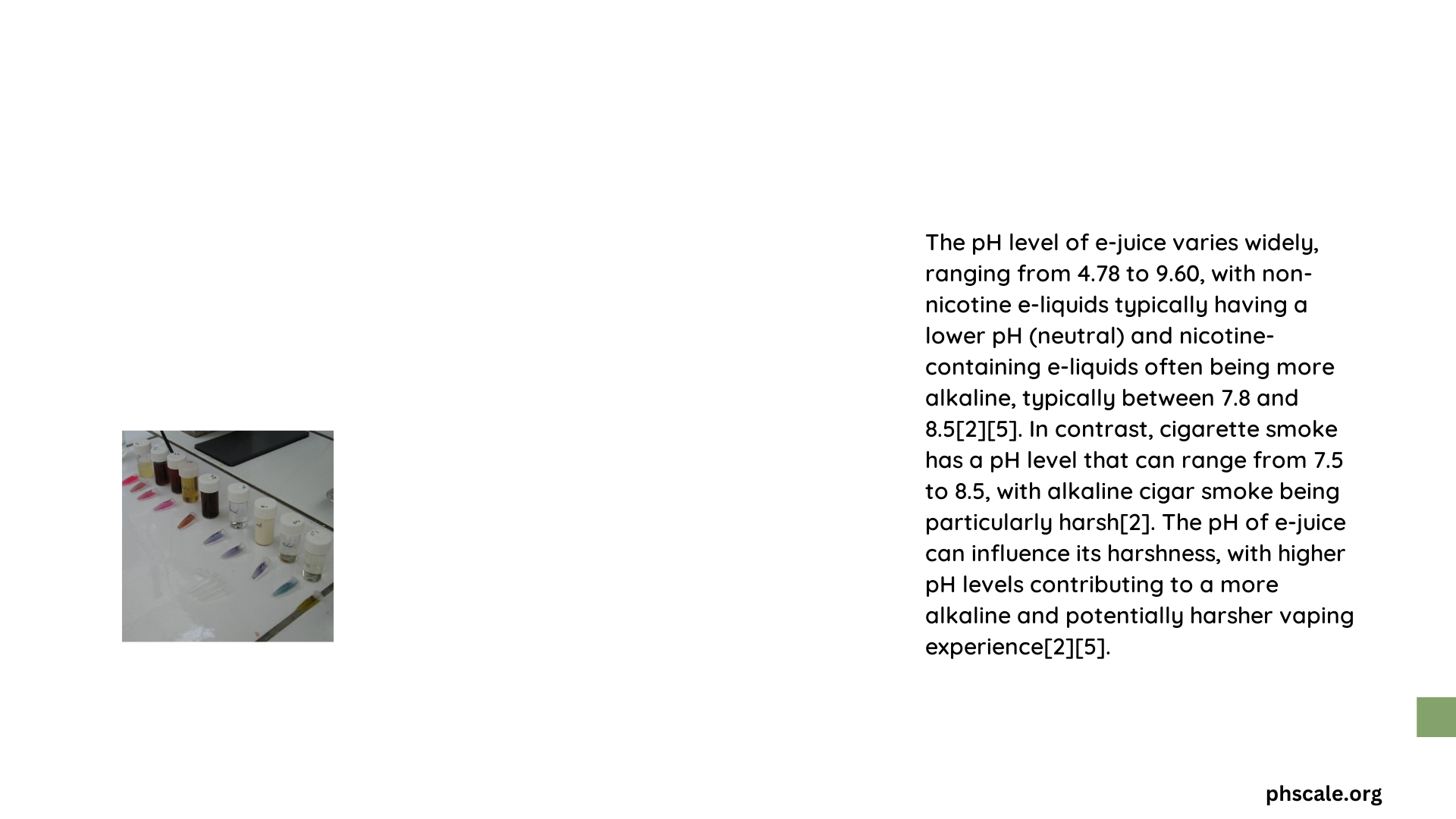 ph level of e juice versus cigarette