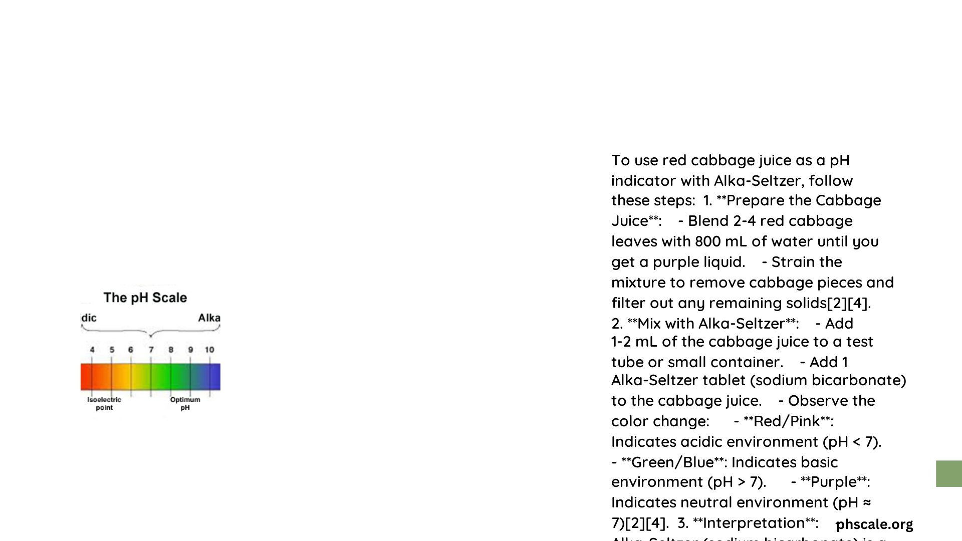 ph reading cabbage juice indicator using alka seltzer
